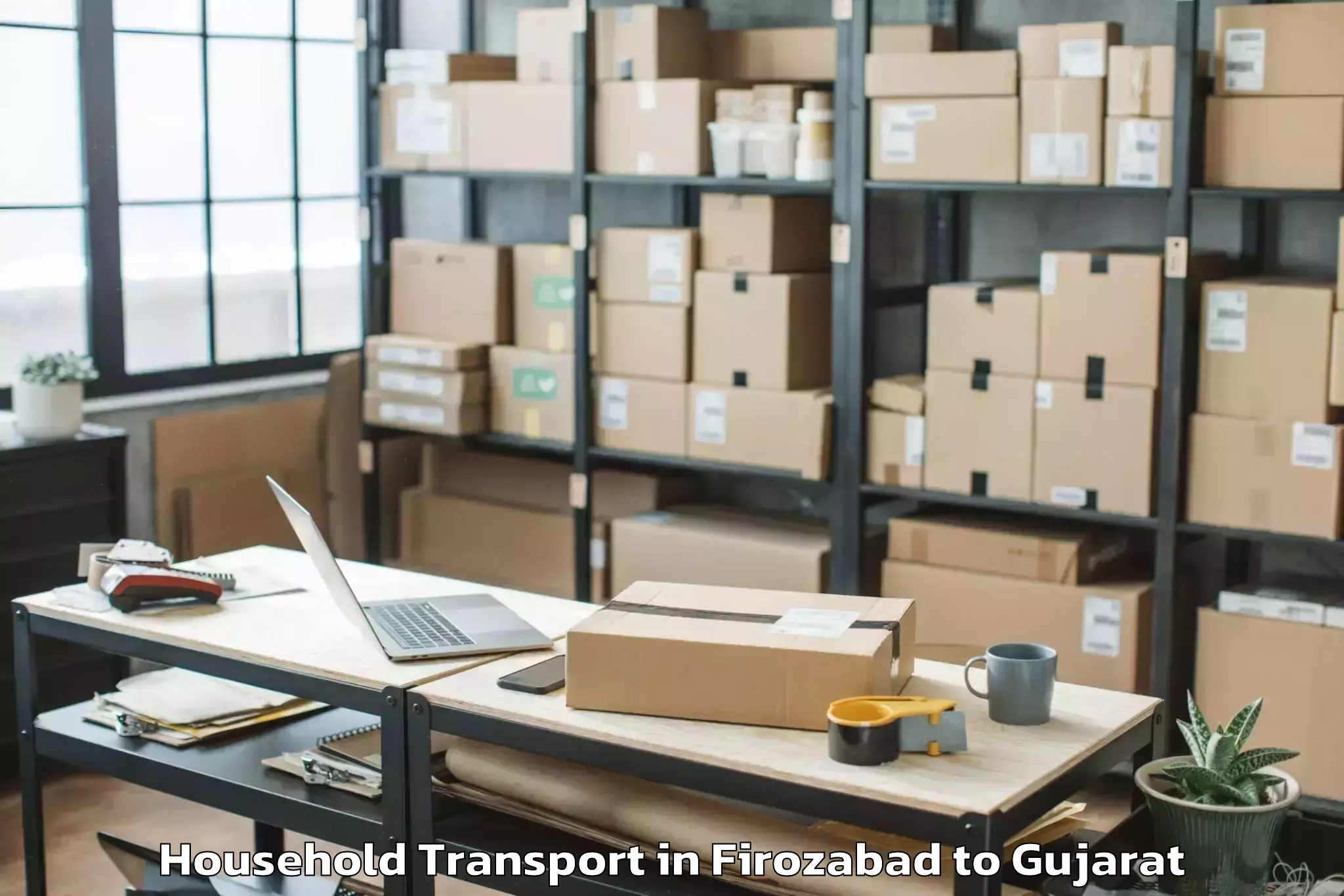 Leading Firozabad to Jasdan Household Transport Provider